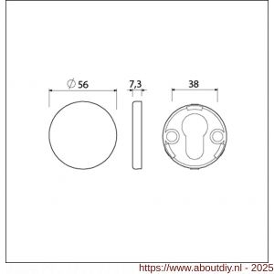 Ami Klik rond afdekrozet aluminium blind F1 - A10900447 - afbeelding 6