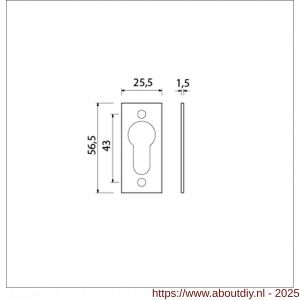 Ami 4 Vlak cilinderrozet aluminium afdekplaatje nummer 4 vlak profielcilinder PC gat F1 - A10900462 - afbeelding 5