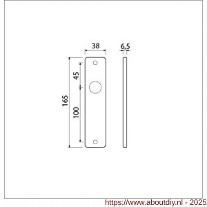 Ami 165/4 RH kortschild aluminium rondhoek blind F2 - A10900514 - afbeelding 5