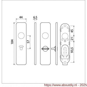 Ami 180/41 RH kortschild aluminium rondhoek toilet- en badkamersluiting WC 5/57 mm F2 - A10900574 - afbeelding 6
