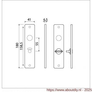 Ami 180/41 RH kortschild aluminium rondhoek toilet- en badkamersluiting WC 8/55 mm F2 - A10900575 - afbeelding 6