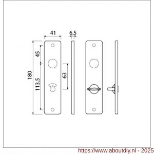 Ami 180/41 RH kortschild aluminium rondhoek toilet- en badkamersluiting WC 8/63 mm F2 - A10900576 - afbeelding 6