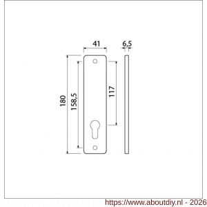 Ami 180/41 RH kortschild aluminium rondhoek zonder krukgat profielcilinder PC 72 F2 - A10900573 - afbeelding 2