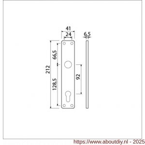 Ami 212/41 RH langschild aluminium rondhoek profielcilinder PC 92 F2 - A10900649 - afbeelding 5
