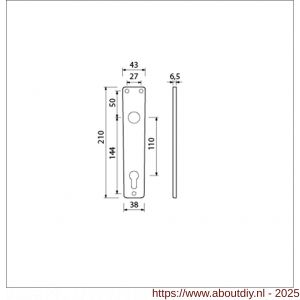Ami 218/3 RH langschild aluminium rondhoek profielcilinder PC 110 F2 - A10900668 - afbeelding 5