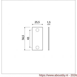 Ami 4 vlak afdekrozet aluminium blind F2 - A10900446 - afbeelding 2