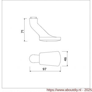 Ami 166 deurknop aluminium Varo F1 - A10900283 - afbeelding 5