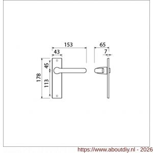 Ami KS 178/43-386 kruk-kruk garnituur deurkruk 386 Rota kortschild 178/43 blind F1 - A10900117 - afbeelding 2