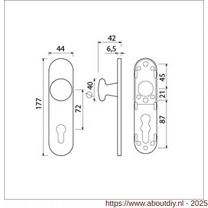 Ami 177/1 Klik knopkortschild aluminium knop 160/40 vast kortschild 177/1 profielcilinder PC 72 Klik F1 - A10900719 - afbeelding 5
