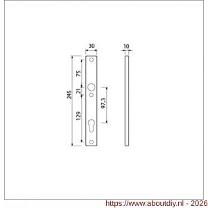 Ami 245/30 smalschild aluminium profielcilinder PC 97.3 R6.5 F1 - A10900776 - afbeelding 2
