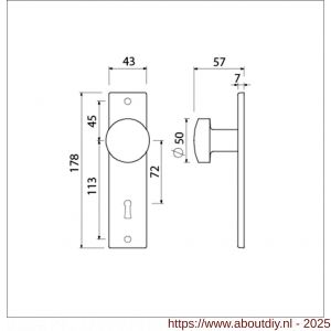 Ami 178/43 knopkortschild aluminium knop 169/50 vast kortschild 178/43 sleutelgat SLG 72 F1 - A10900722 - afbeelding 5