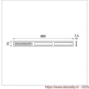 Ami DL postkast briefplaat met veer aluminium 3 delig 889 mm F2 3x 265 mm inworp 32x265 mm - A10900062 - afbeelding 3