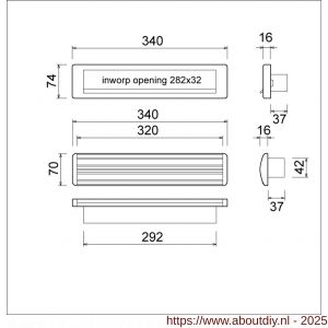 Ami EP 965 briefplaat-tochtklep met schacht aluminium F1 deurdikte 78-82 mm Climate Comfort - A10900023 - afbeelding 5