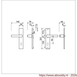 Ami VHB 251/50-379 veiligheids Rotaveer kruk-kruk langschildgarnituur SKG*** VHB deurkruk 379 Rota 251/50 profielcilinder PC 92 F1 en deurkruk 379 Rota 251/50 profielcilinder PC 92 deurdikte 38-42 mm - A10900931 - afbeelding 2