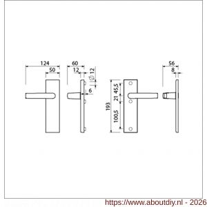 Ami VHB 193/50 veiligheidskortschild SKG*** VHB 193/50 buiten en binnen blind met deurkruk 332 F1 deurdikte 38-42 mm - A10901343 - afbeelding 2