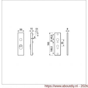 Ami VHB 193/15 KT veiligheidskortschild SKG*** kerntrekbeveiliging VHB 193/15 buiten kerntrek KT 55 en binnen profielcilinder PC 55 F1 deurdikte 38-42 mm - A10901371 - afbeelding 2
