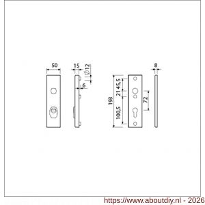 Ami VHB 193/15 KT veiligheidskortschild SKG*** kerntrekbeveiliging VHB 193/15 buiten kerntrek KT 72 en binnen profielcilinder PC 72 F1 deurdikte 38-42 mm - A10901373 - afbeelding 2