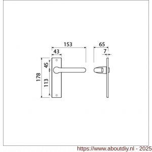 Ami KS 178/43-386 kruk-kruk garnituur deurkruk 386 Rota kortschild 178/43 blind F1 - A10900117 - afbeelding 5
