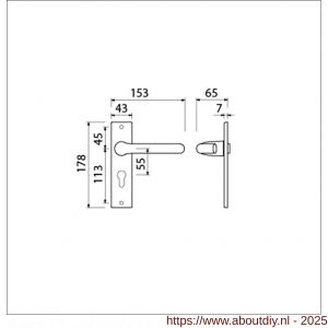 Ami KS 178/43-386 kruk-kruk garnituur deurkruk 386 Rota kortschild 178/43 profielcilinder PC 55 F1 - A10900119 - afbeelding 5