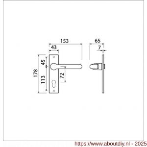 Ami KS 178/43-386 kruk-kruk garnituur deurkruk 386 Rota kortschild 178/43 profielcilinder PC 72 F1 - A10900120 - afbeelding 5