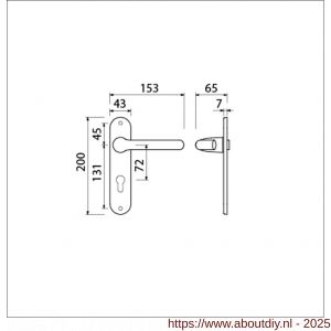Ami LS 200/1/7-386 kruk-kruk garnituur deurkruk 386 Rota langschild 200/1/7 profielcilinder PC 72 F1 - A10900124 - afbeelding 5