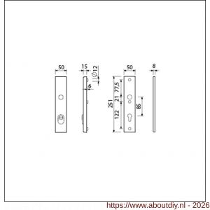 Ami VHB 251/15 KT veiligheidslangschild SKG*** kerntrekbeveiliging VHB 251/50/15 buiten KT 85 en binnen profielcilinder PC 85 F1 deurdikte 38-42 mm - A10901514 - afbeelding 2