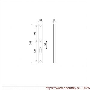 Ami 245/30 smalschild aluminium zonder krukgat profielcilinder PC 72 R5,5 F1 - A10900780 - afbeelding 5