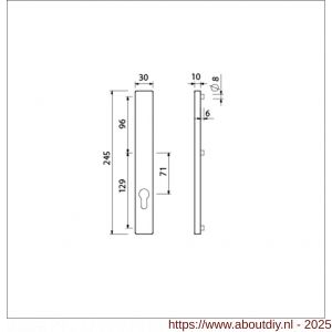 Ami 245/30 smalschild aluminium zonder krukgat profielcilinder PC 92 M5 F1 - A10900781 - afbeelding 5