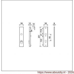 Ami VHB 251/15 KT veiligheidslangschild SKG*** kerntrekbeveiliging VHB 251/50/15 buiten kerntrek KT 92 en binnen profielcilinder PC 92 F1 deurdikte 38-42 mm - A10901515 - afbeelding 2