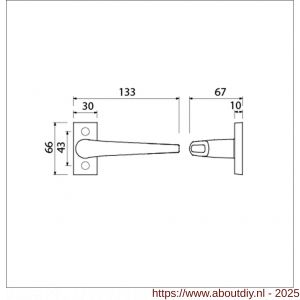 Ami 65/30-357 smalrozet kruk combinatie deurkruk 357 vastdraaibaar rozet 65/30 R6.5 hartafstand 43 mm F1 - A10900096 - afbeelding 6