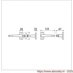 Ami 65/30-357 smalrozet kruk combinatie deurkruk 357 vastdraaibaar rozet 65/30 R6.5 hartafstand 50 mm F1 deurdikte 53-57 mm - A10900099 - afbeelding 6