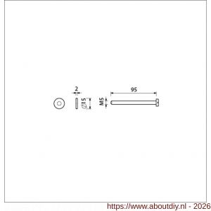 Ami montagesetje bevestiging briefplaat EP deurdikte 83-88 mm - A10900085 - afbeelding 2