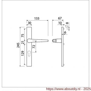Ami 245/30-357 smalschild-kruk-kruk garnituur deurkruk 357 vastdraaibaar 245/30 profielcilinder PC 72 M5 F1 - A10900138 - afbeelding 6
