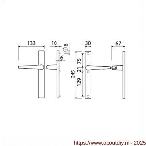 Ami 245/30-357 smalschild-kruk-kruk garnituur deurkruk 357 vastdraaibaar 245/30 blind M5/R6,5 F1 deurdikte 53-57 mm - A10900144 - afbeelding 6