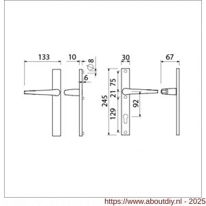 Ami 245/30-357 smalschild-kruk-kruk garnituur deurkruk 357 vastdraaibaar 245/30 blind M5-PC 92 R6,5 F1 deurdikte 53-57 mm - A10900146 - afbeelding 5