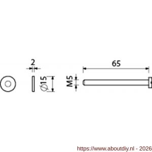 Ami montagesetje bevestiging briefplaat EP deurdikte 53-57 mm - A10900080 - afbeelding 2