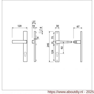 Ami 245/30-353 smalschild-kruk-kruk garnituur deurkruk 353/357 vastdraaibaar 245/30 profielcilinder PC 92 M5/R6,5 F1 deurdikte 53-57 mm - A10900135 - afbeelding 5