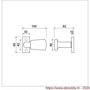 Ami 65/30-166 smalrozet knop combinatie knop 166 vastdraaibaar 65/30 R6.5 hartafstand 43 mm F1 - A10900416 - afbeelding 5