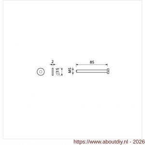 Ami montagesetje bevestiging briefplaat EP deurdikte 73-77 mm - A10900083 - afbeelding 2