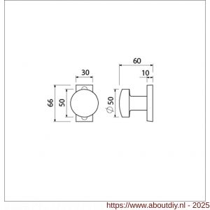 Ami 65/30-169/50 smalrozet knop combinatie knop 169/50 vast 65/30 R6.5 hartafstand 50 mm F1 - A10900414 - afbeelding 6