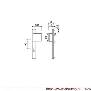 Ami 245/30-90/80 smalschild-duwer deurduwer 90/80-245/30 profielcilinder PC 92 M5 rechts F1 - A10900093 - afbeelding 5
