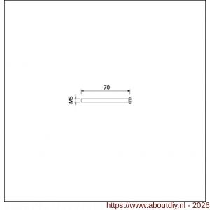 Ami deurbeslag patentschroef met zaagsnede RVS M5x70 mm voldraad set 10 stuks - A10900182 - afbeelding 2