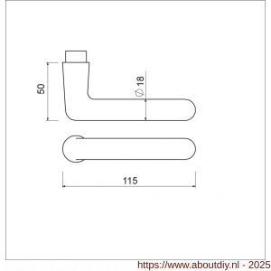 Ami 362 deurkuk gatdeel aluminium Archi Design M6 Irox - A10900314 - afbeelding 5