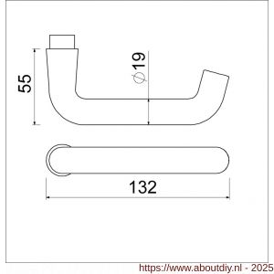 Ami 356 deurkuk gatdeel aluminium Archi Design M6 Irox - A10900313 - afbeelding 5