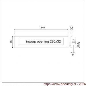 Ami TA briefplaat met veer aluminium deurdikte 38-42 mm F2 - A10900072 - afbeelding 2