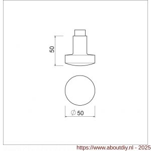 Ami 169/50 knopkruk gatdeel aluminium Archi Design M6 Irox - A10900428 - afbeelding 4