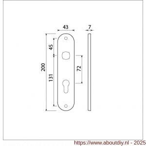 Ami 200/1/7 langschild aluminium Archi Design profielcilinder PC 72 Irox - A10900697 - afbeelding 5