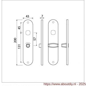 Ami 200/1/7 langschild aluminium Archi Design toilet- en badkamersluiting WC 5/57 mm Irox - A10900702 - afbeelding 5