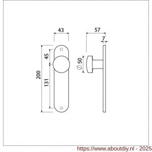 Ami 200/1/7 knoplangschild Archi Design knop 169/50 vast langschild 200/1/7 blind Irox Archi Design - A10900764 - afbeelding 5