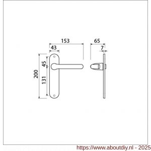 Ami 200/1/7-386 kruk-kruk garnituur deurkruk 386 Rota langschild 200/1/7 blind Irox Archi Design - A10900106 - afbeelding 6